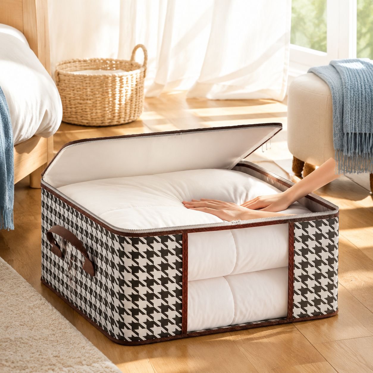 Clothes organizer with moisture protection feature