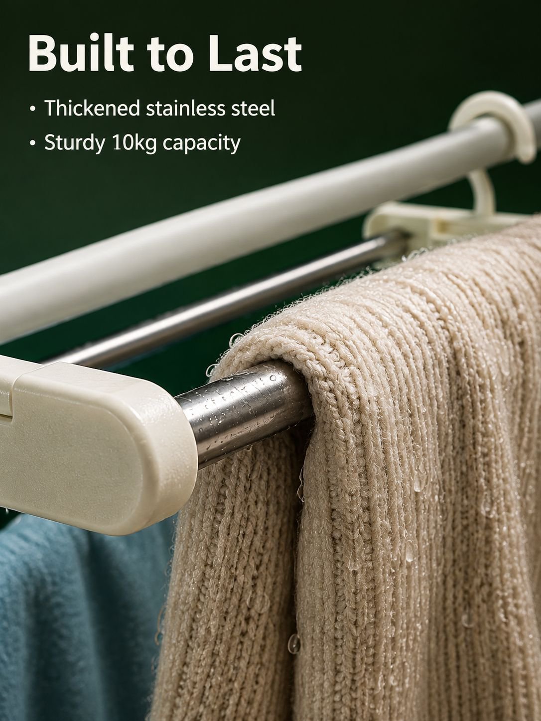 Adjustable height drying rack for laundry