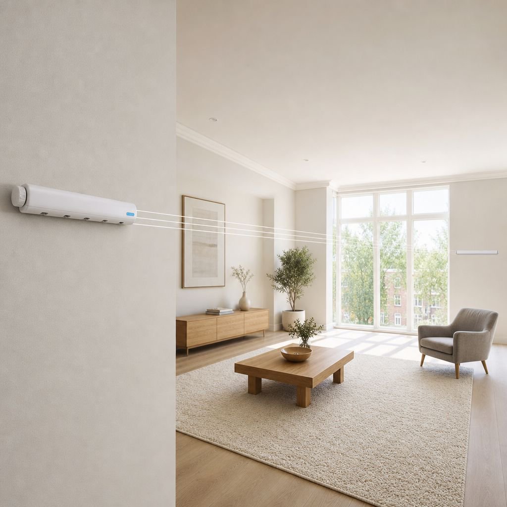 Easy installation of automatic retractable clothesline