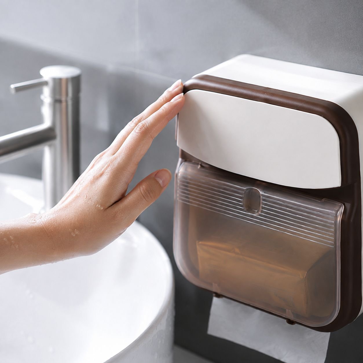 Durable wall mounted toilet paper holder