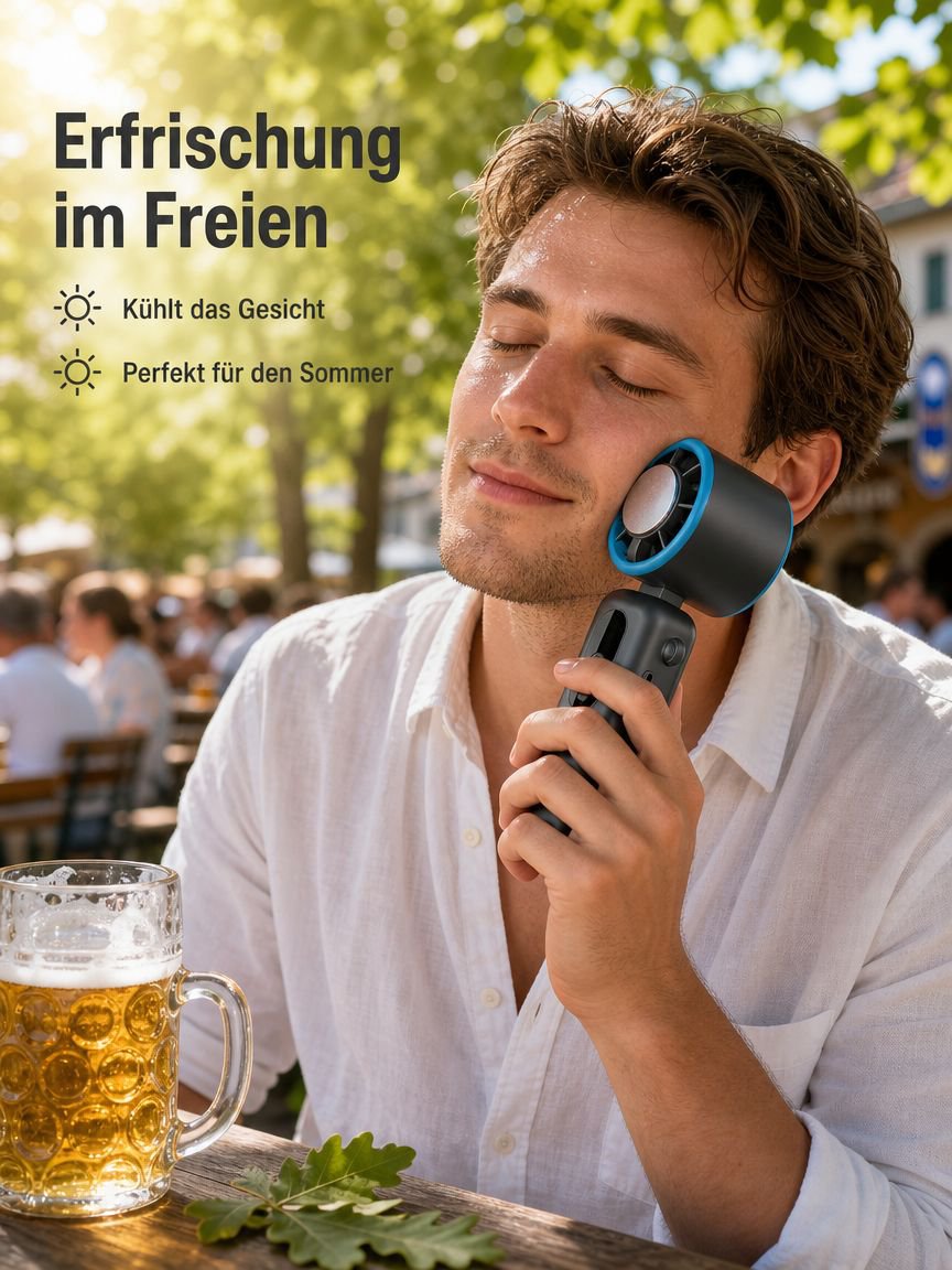Tragbarer Handventilator für den Außenbereich, um den Hals hängender Ventilator