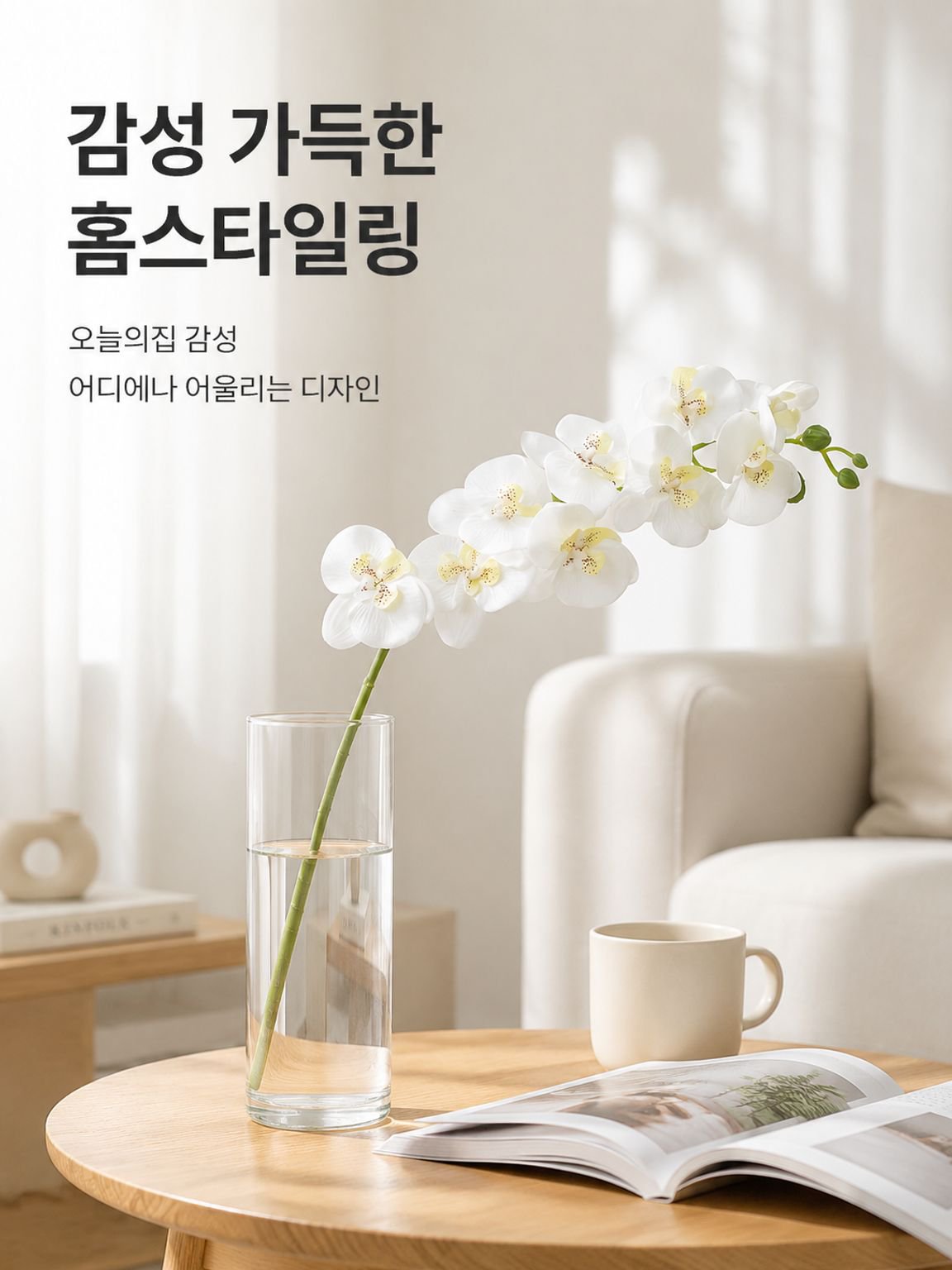 가벼운 사치감 9마리 호접란 모조 꽃다발