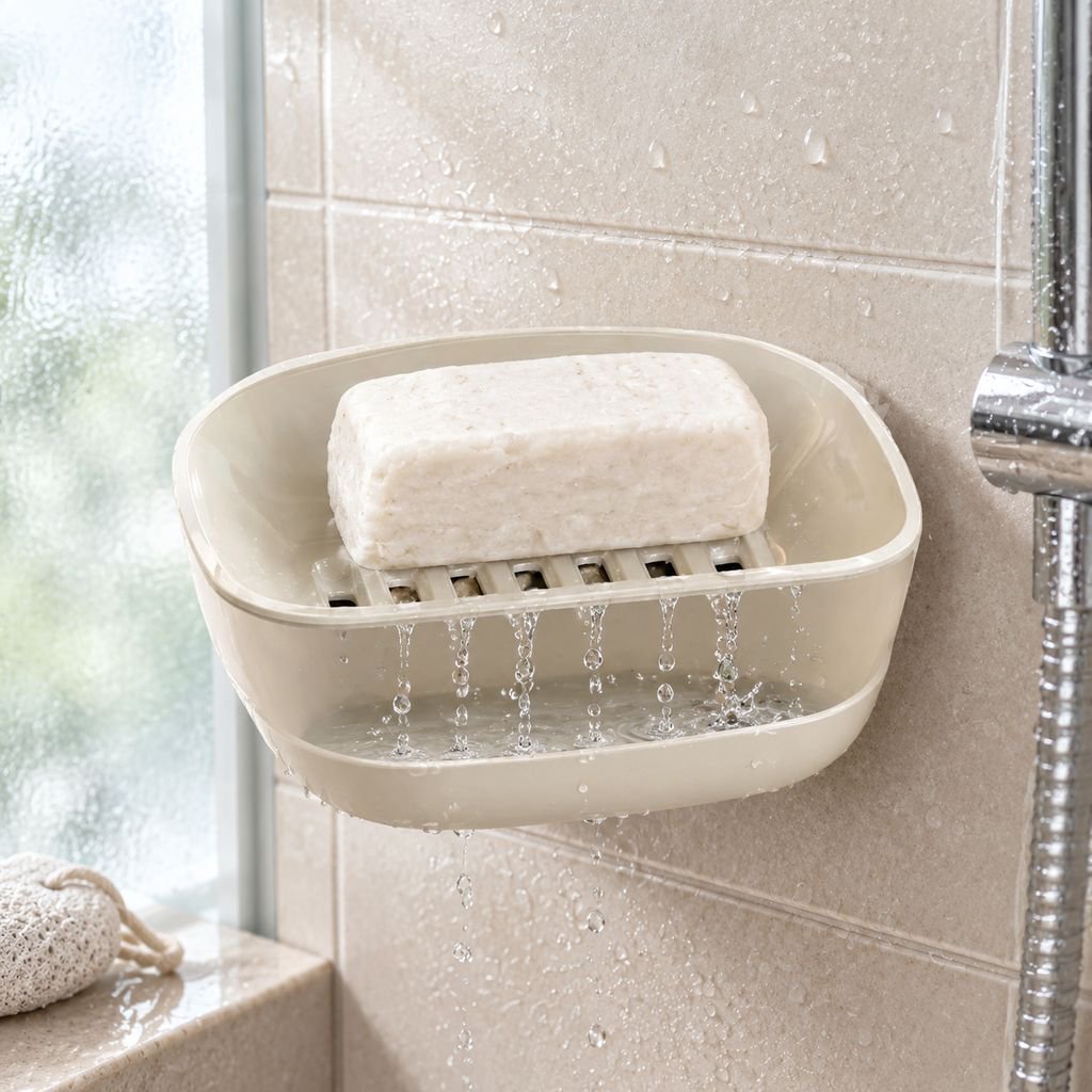 Soap Holder for Bathroom, Anti-slip Draining Design