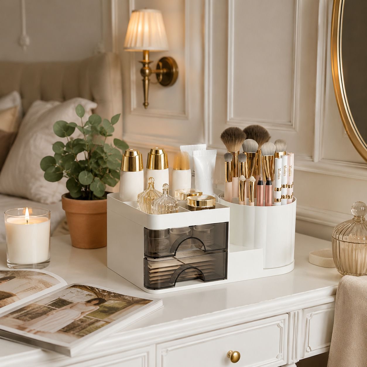 Dust-proof lipstick storage rack for cosmetics