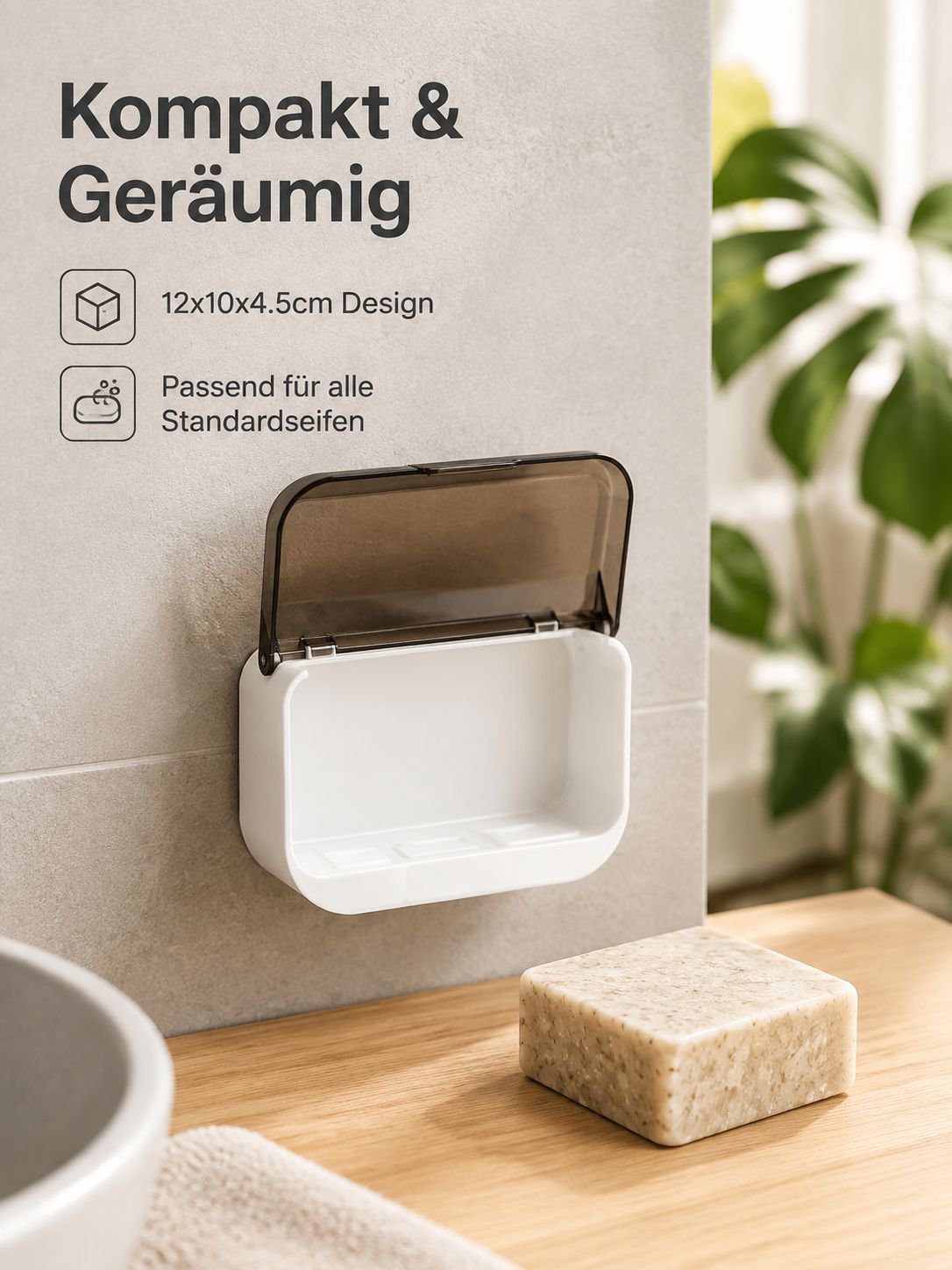 Einfache Installation der Badezimmer Ablage ohne Werkzeug