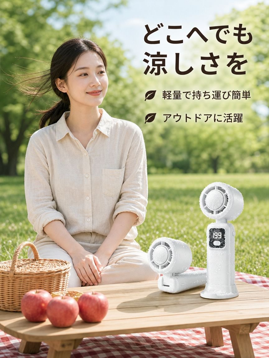 携帯型冷却・温度調節機能付き、屋外用ミニ充電式エアクーラー
