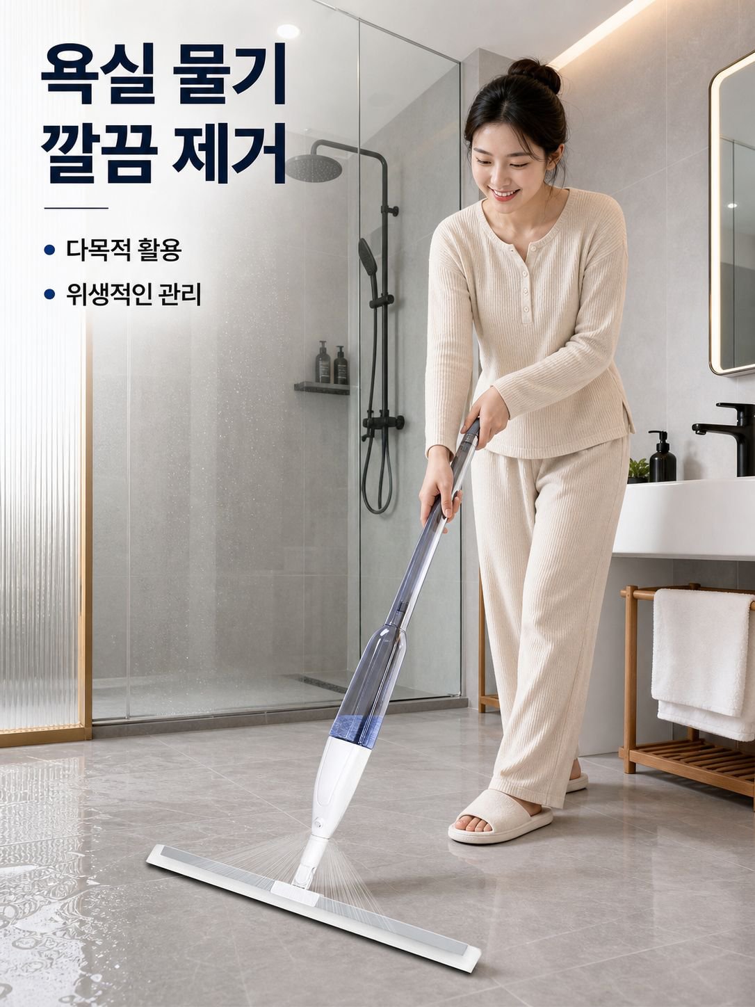 가정용 멀티 와이퍼 스프레이 손세탁 바닥 스크레이퍼 욕실 화장실 실리콘 매직 빗자루 스프레이 와이퍼