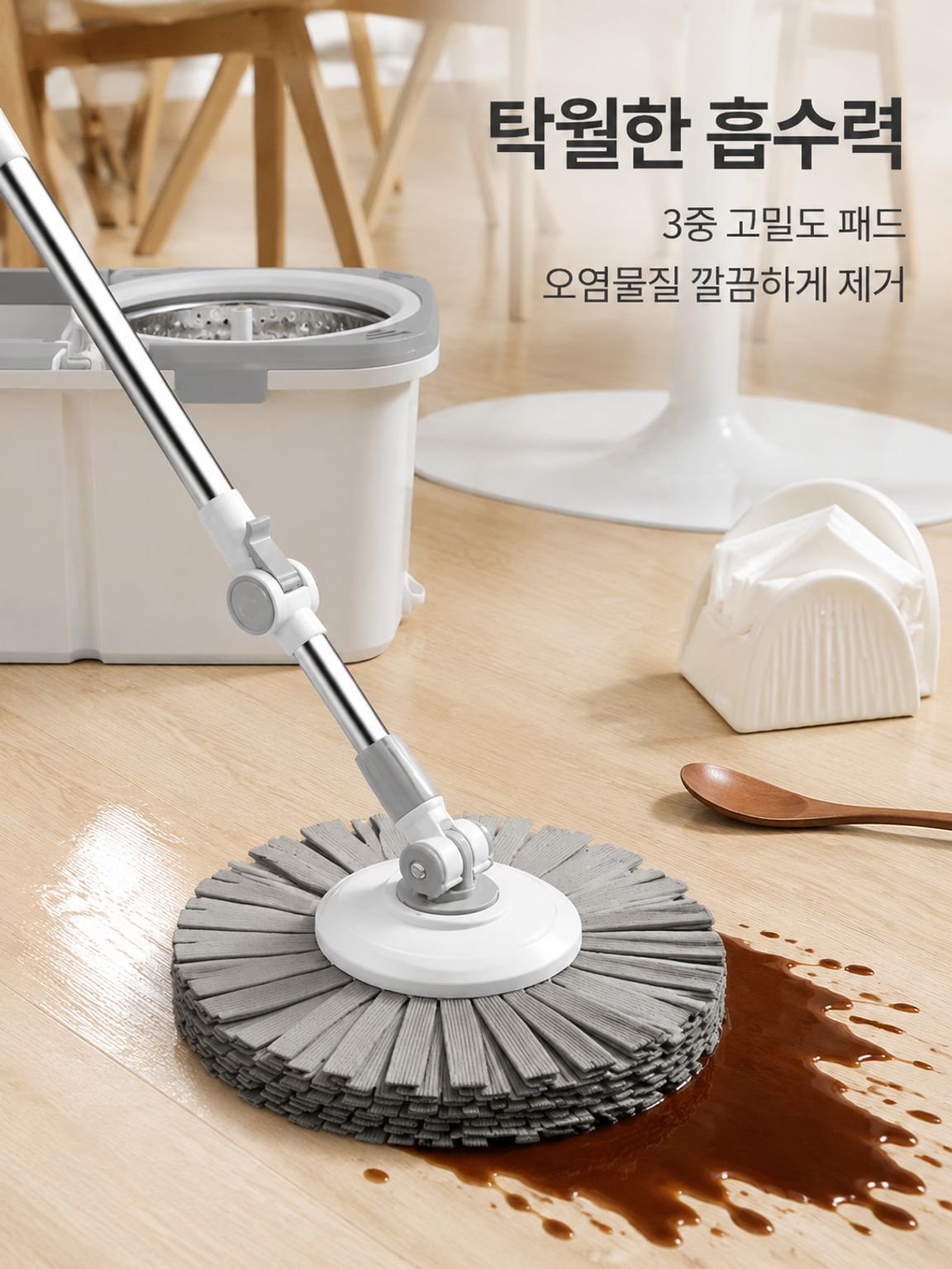강화 세척 일체 대걸레 배달통