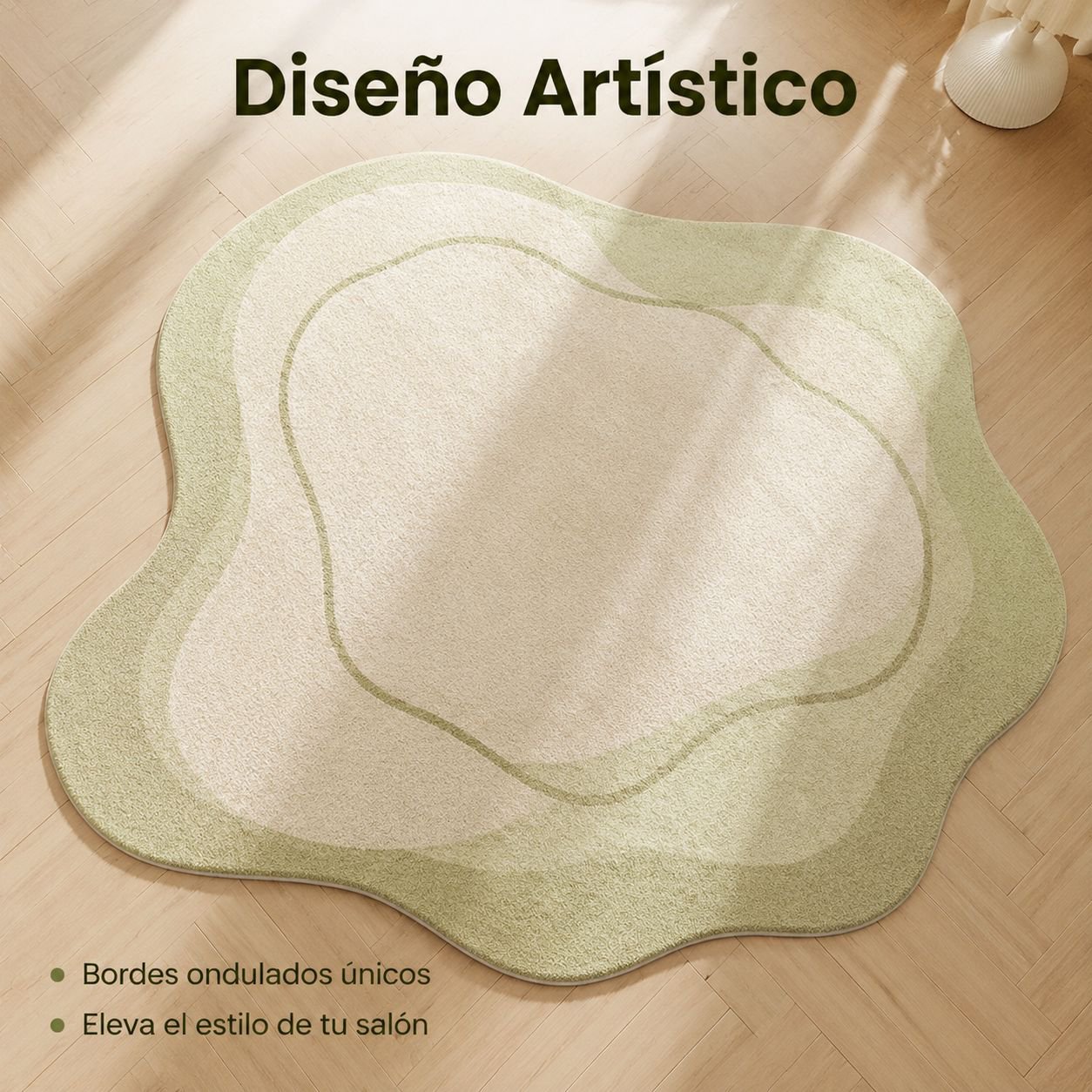 Alfombra de cachemira sencilla color crema para sala de estar/dormitorio, antideslizante y resistent