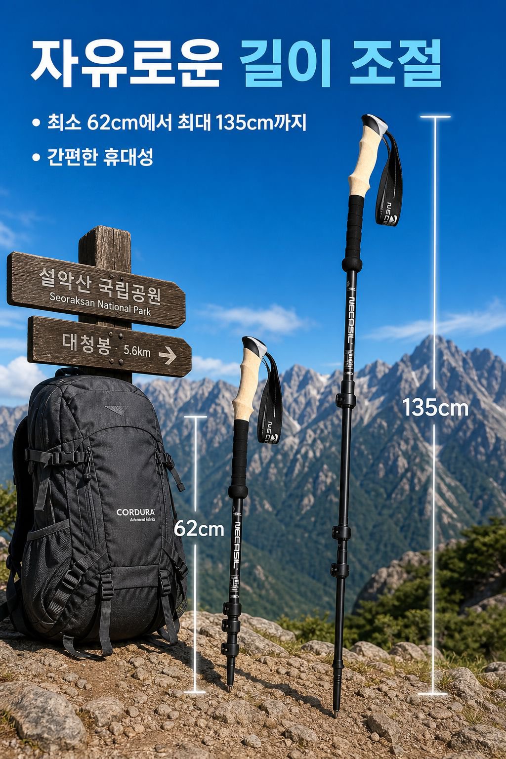 야외 휴대용 접이식 등산 스틱