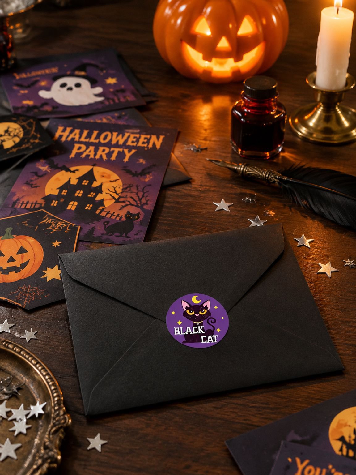 500 Halloween Sticker pro Rolle, Partyversiegelungsaufkleber für Kinder und Süßigkeitentüten