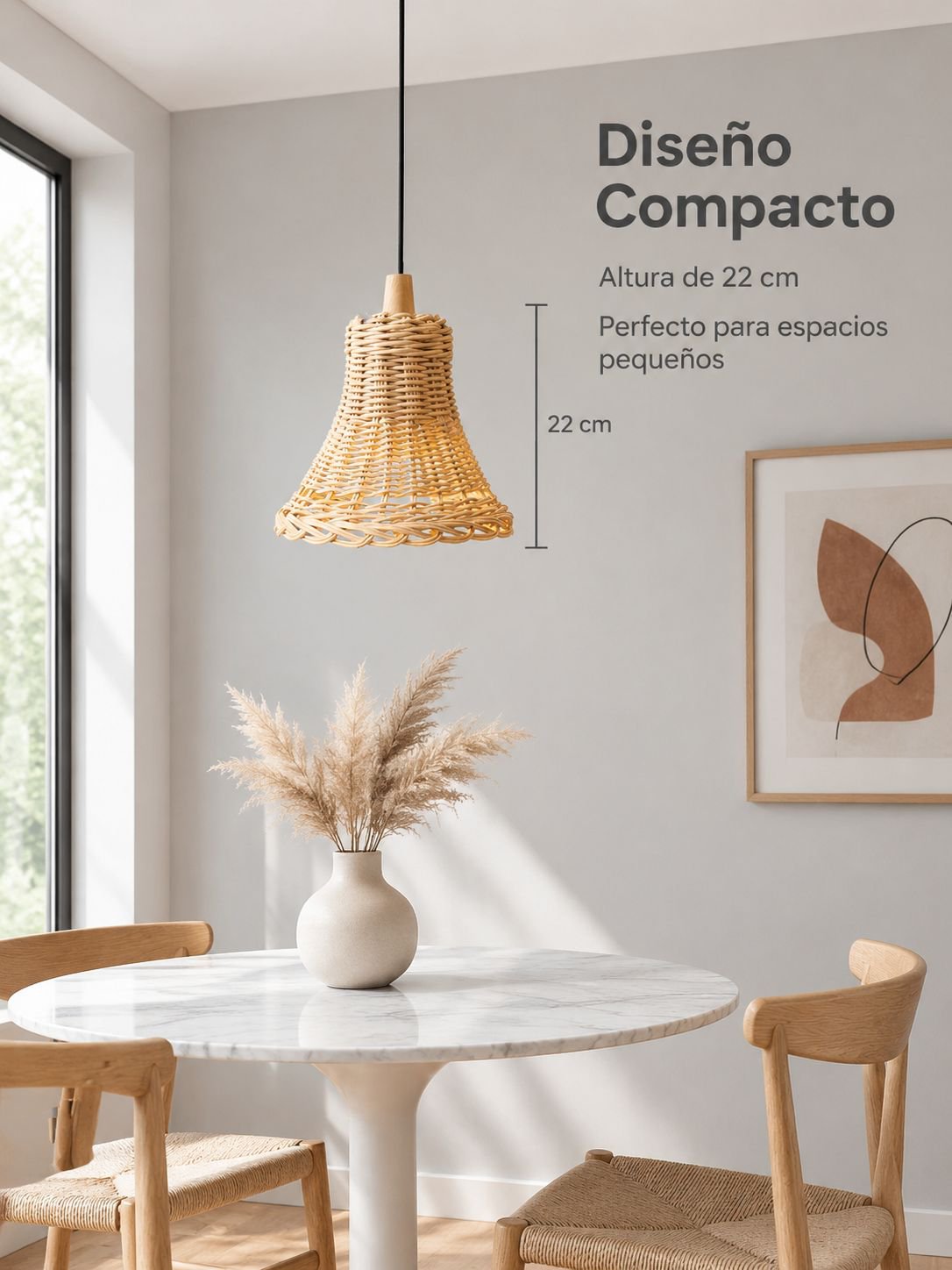 Lámpara colgante de ratán
