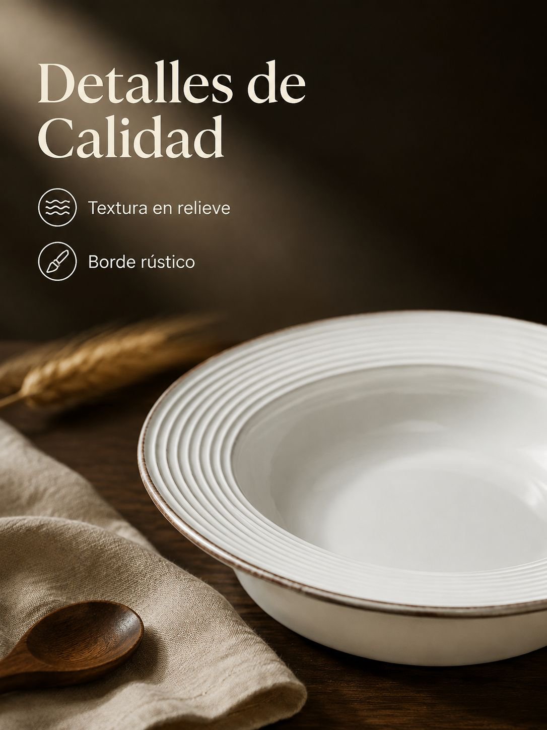 Bol de cerámica hondo de gran capacidad
