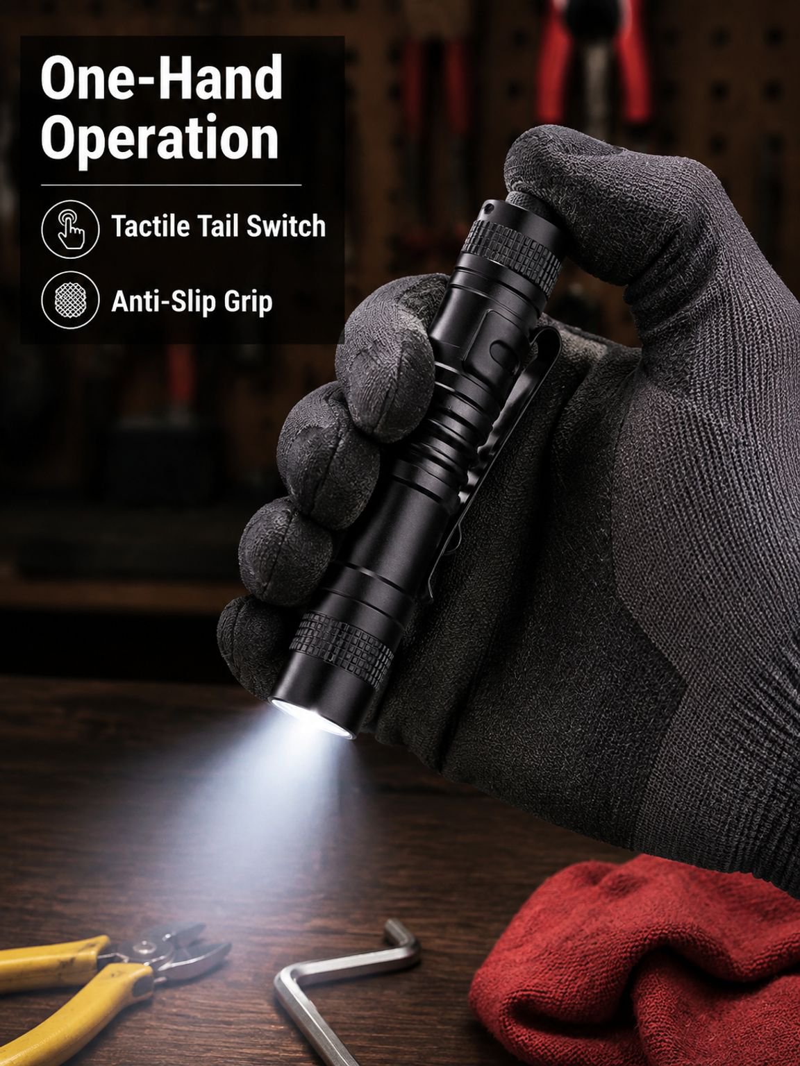 Mini XPE R3 LED Pen-Shaped High-Intensity Flashlight 3W Flashlight Pen Light Pen Clip Handheld