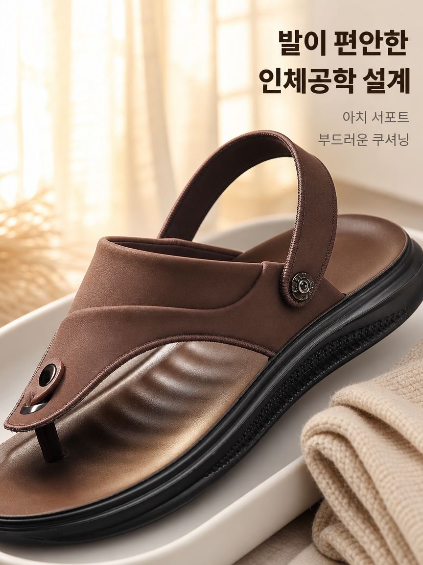 남성 캐주얼 비치화 미끄럼 방지 조리 샌들