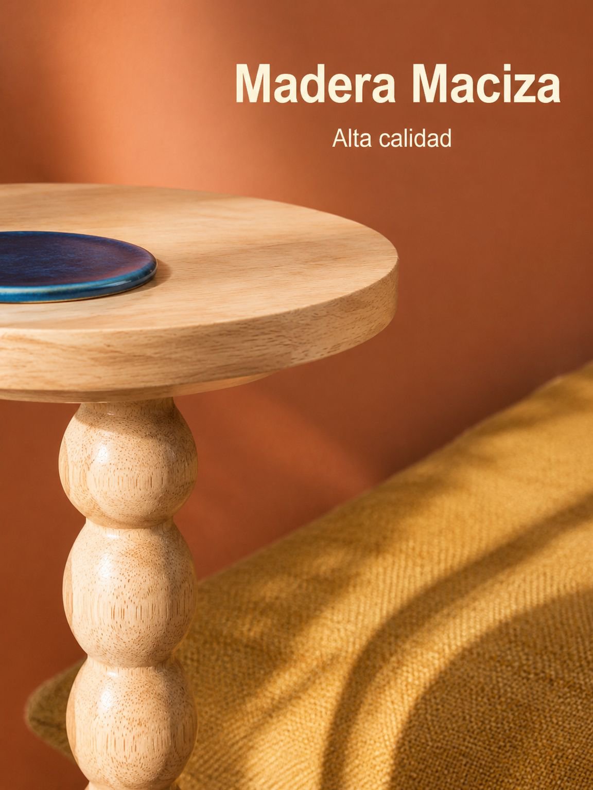 Mesa auxiliar de madera maciza de estilo retro americano
