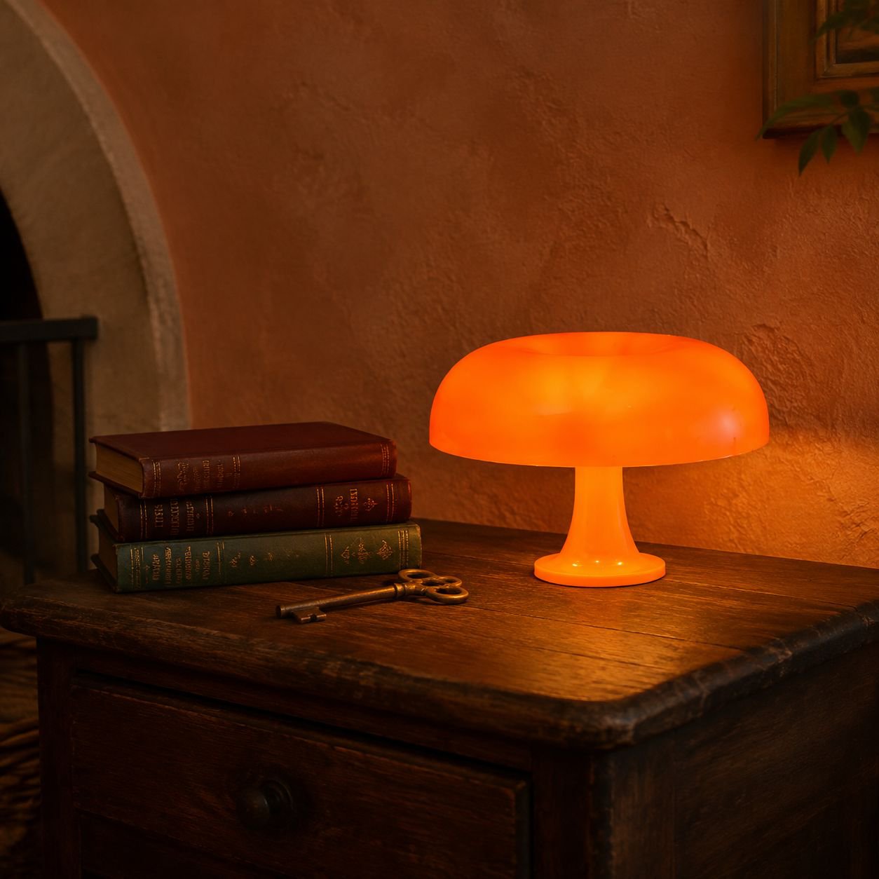 Lámpara de mesa retro de hongo