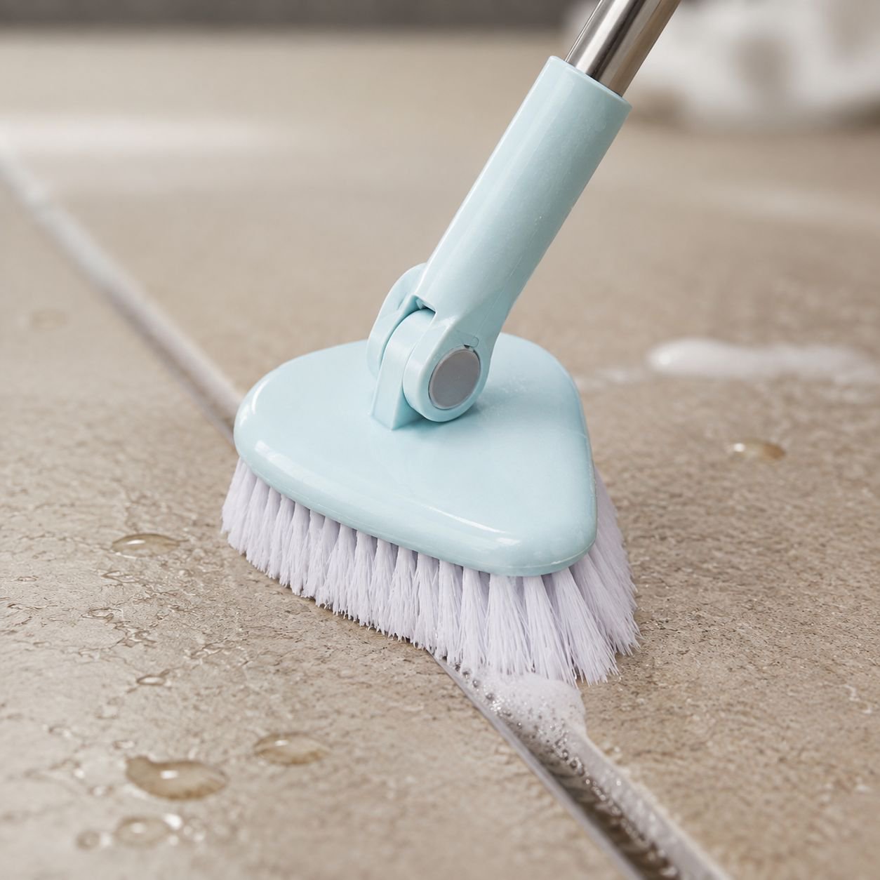 Deep cleaning brush for bathroom tiles and floors