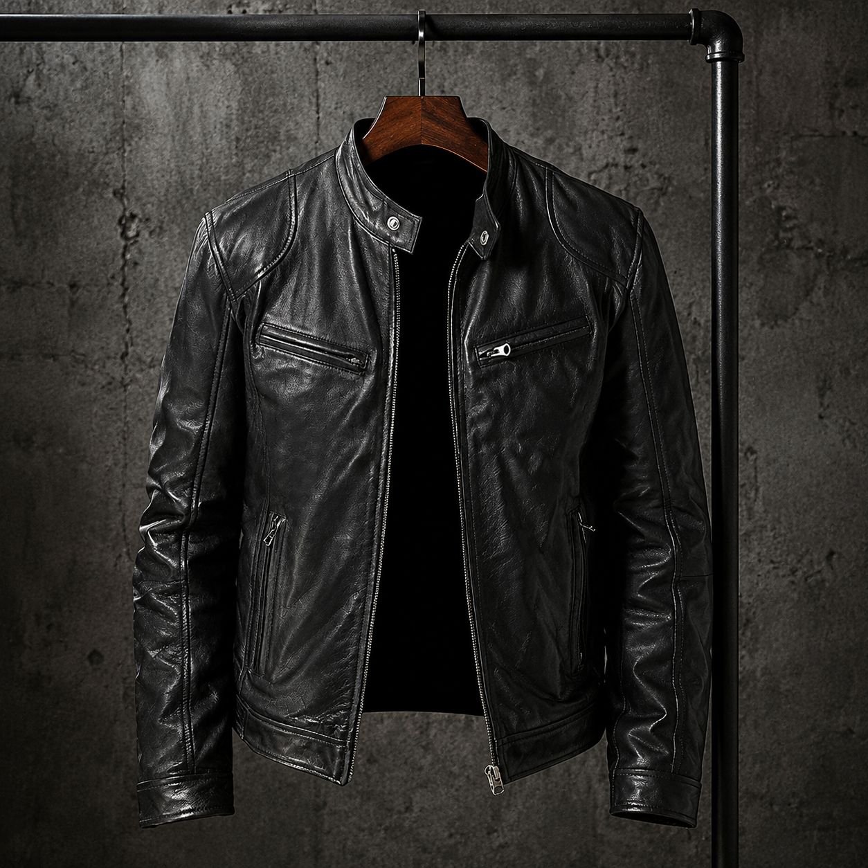 Herren Lederjacke Mantel