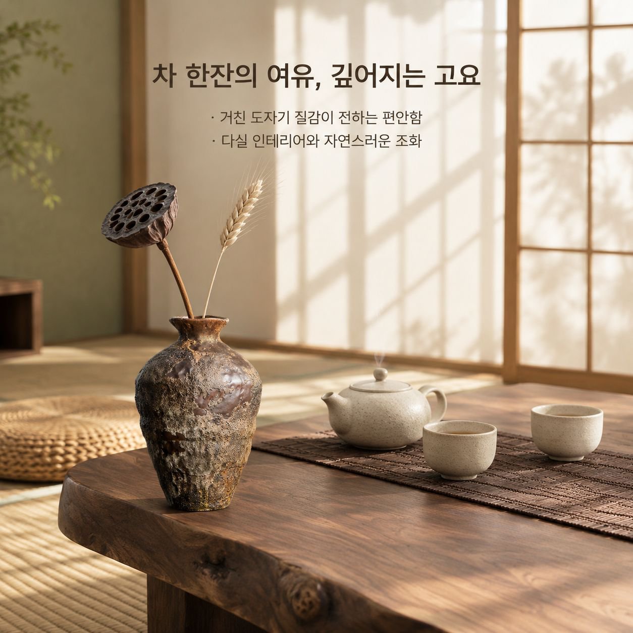 경덕진 빈티지 도자기 화병 와비사비 젠 스타일 드라이플라워 토기 인테리어 오브제