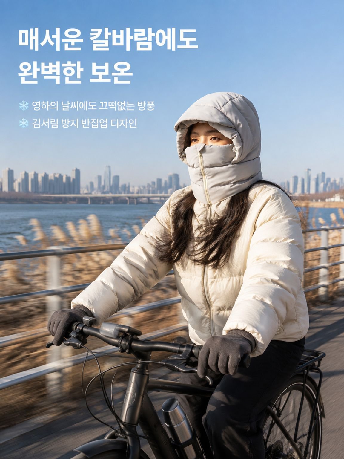 플리스 안감 겨울용 사이클링 모자