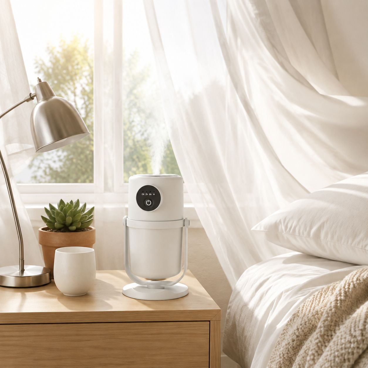 Compact 300ml Aroma Humidifier for Desk