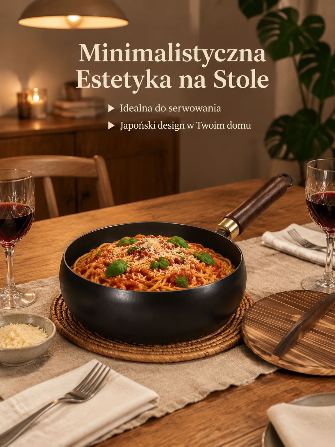 Patelnia nieprzywierająca, wyprodukowana w Japonii, z niemieckim certyfikatem zdrowotnym.
