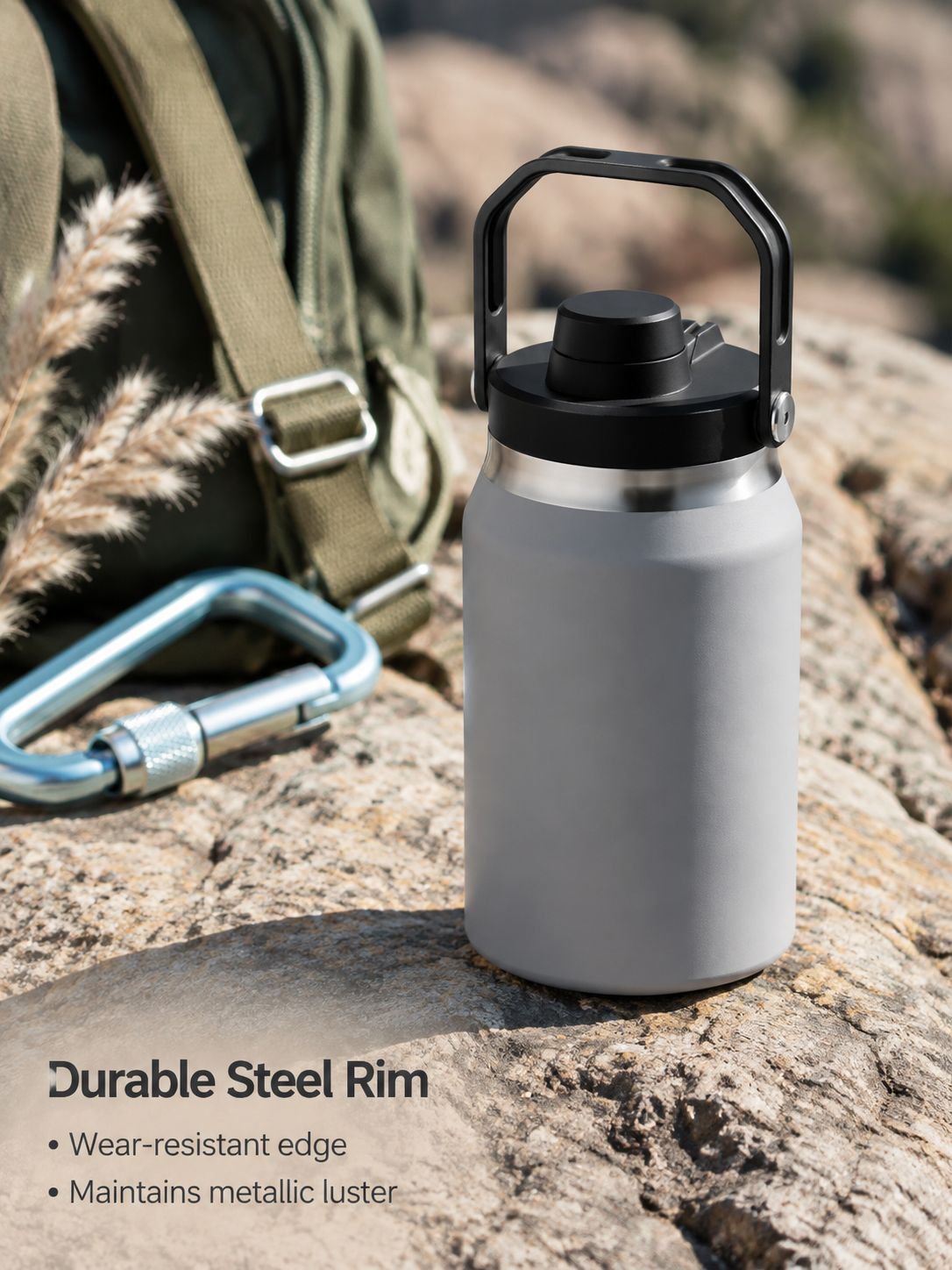 Reusable water bottle with straw for travel