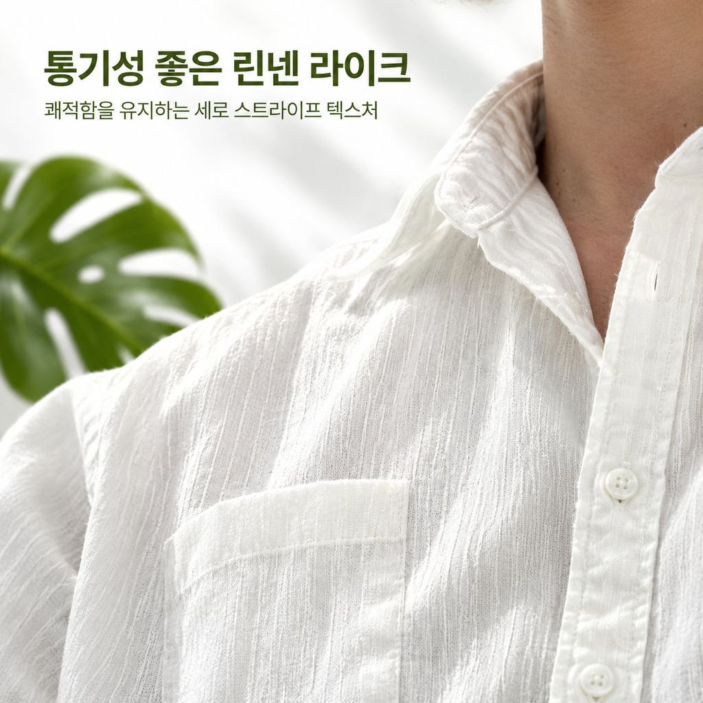미니멀 셔츠 남성 한국 스타일 린넨 재질 캐주얼 데일리 멋스러운 카라 고급스러움
