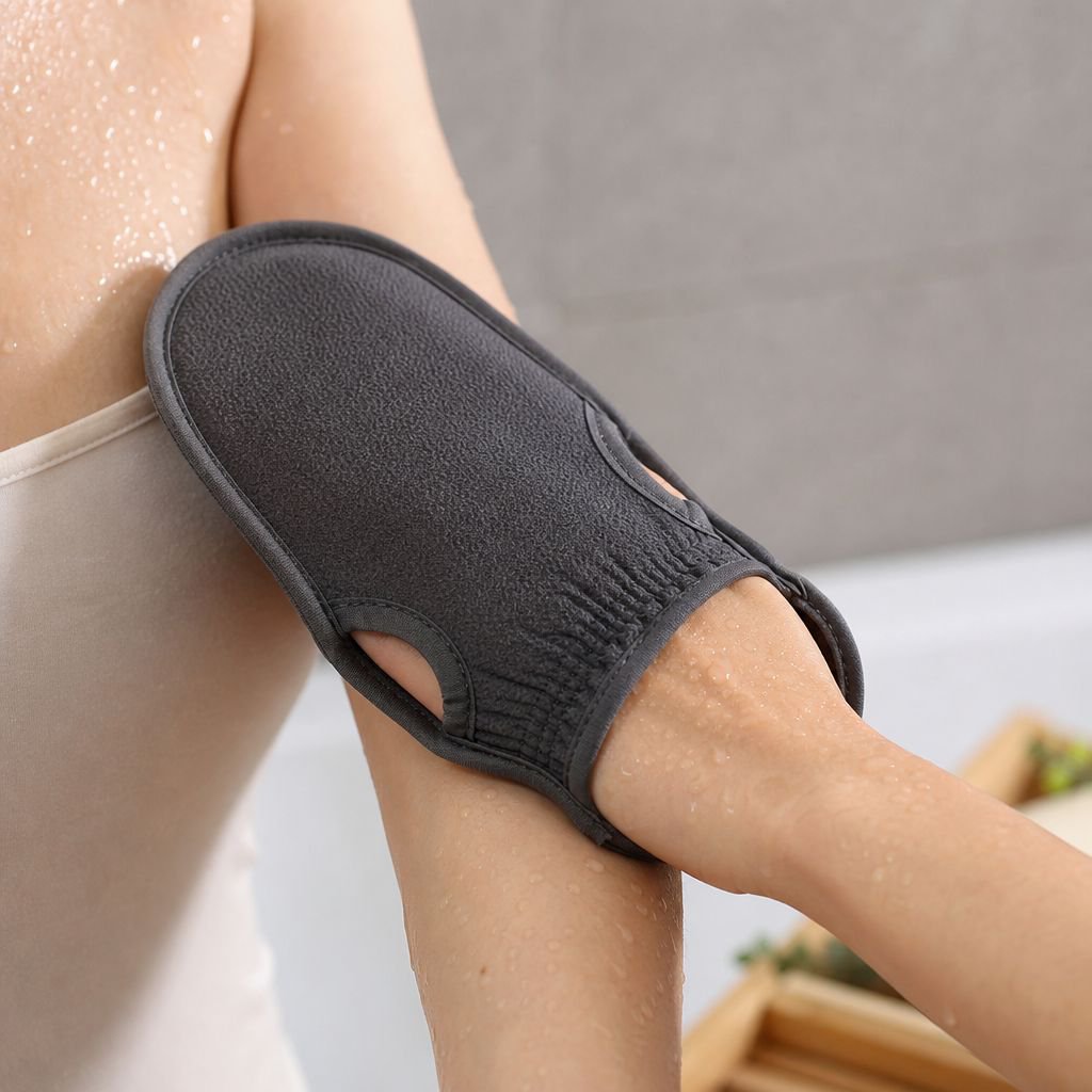 Guante exfoliante mejora la higiene personal