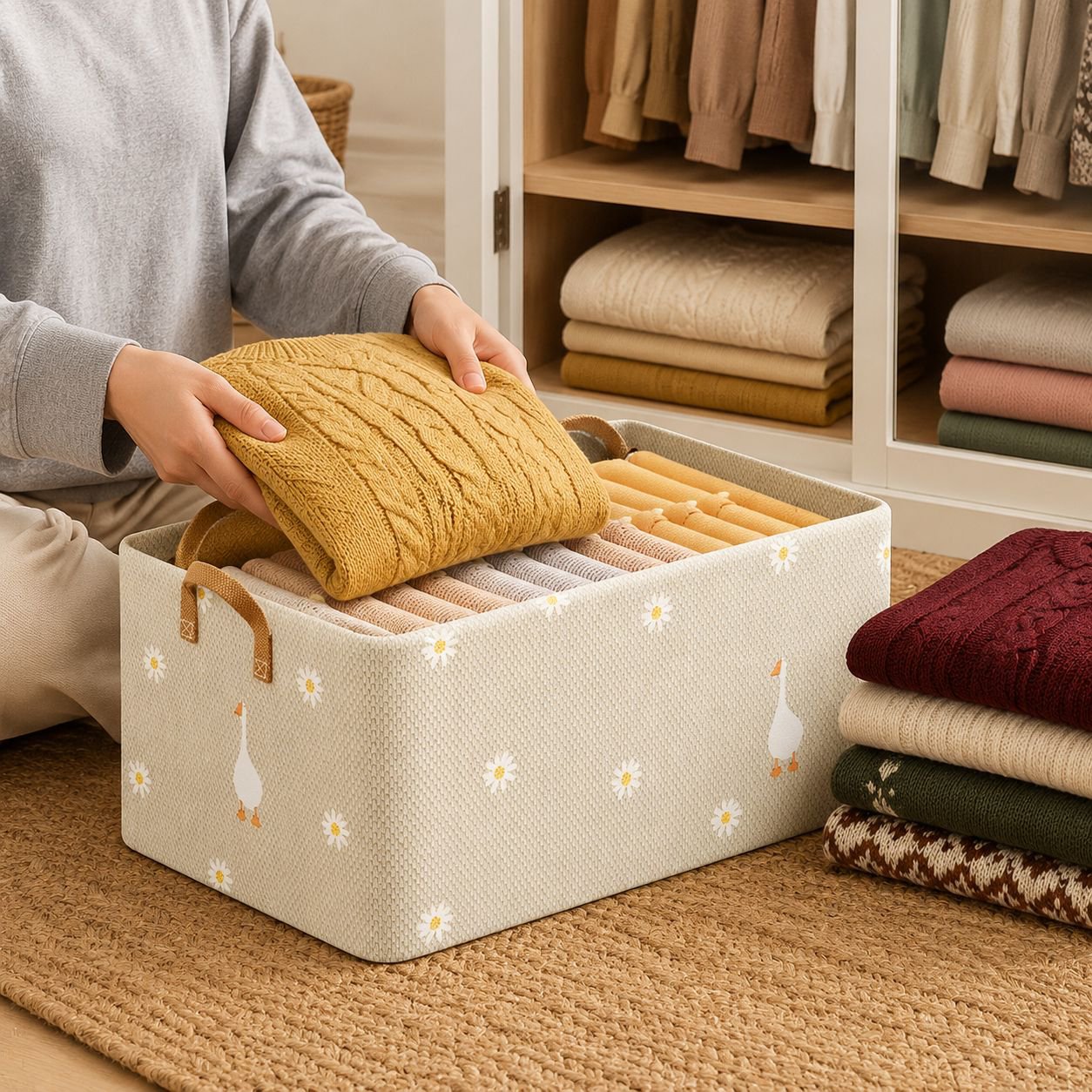 Portable storage container for toys and books