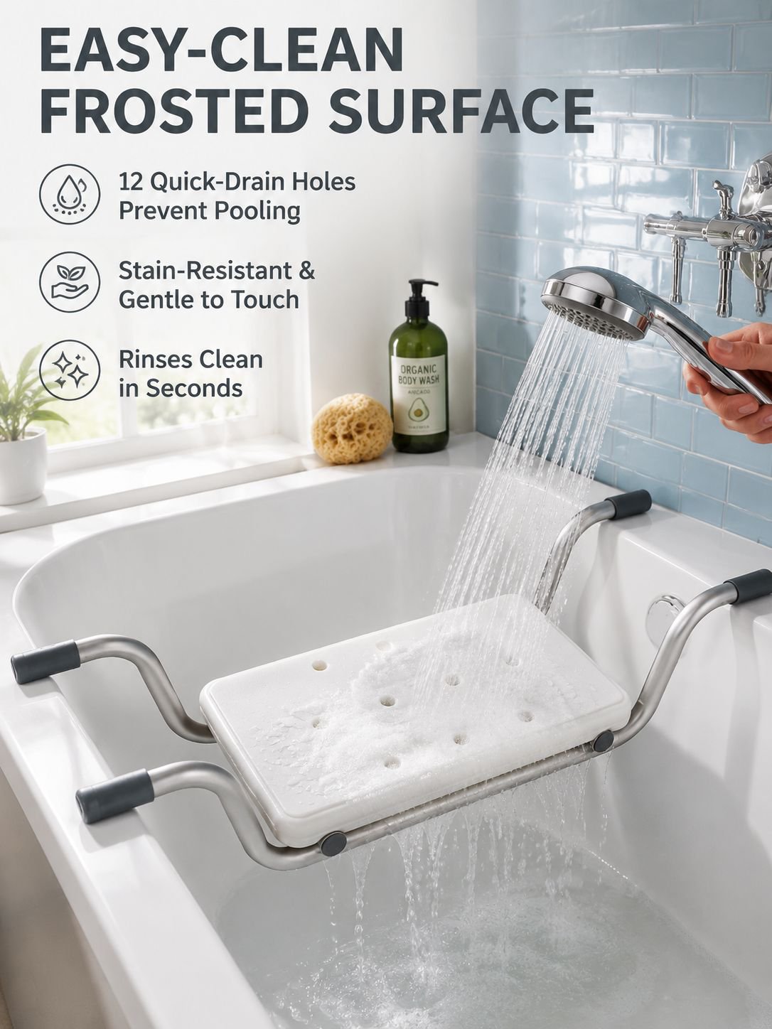 Multi-purpose bath seat for safe showering