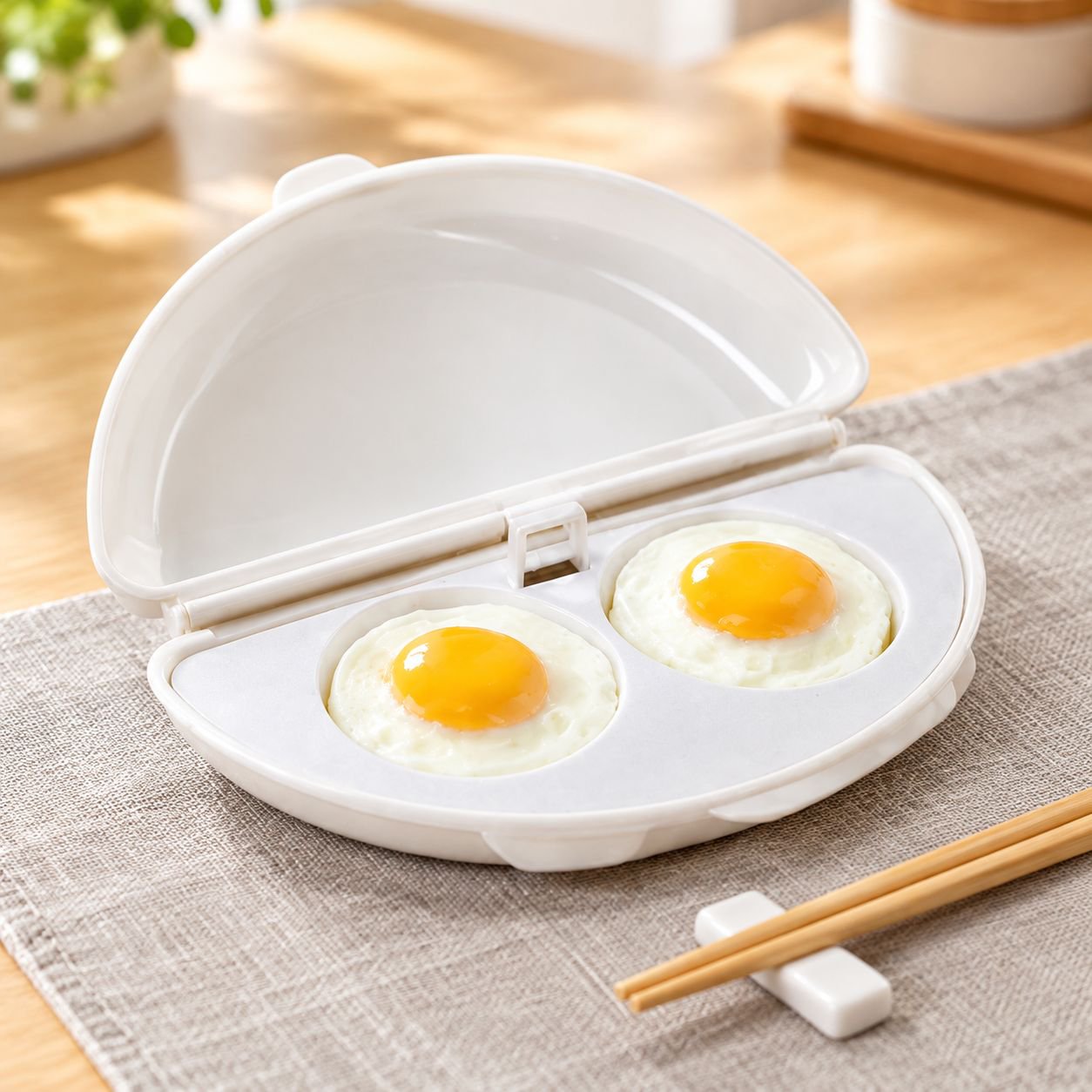 電子レンジ用卵調理器 オールインワン卵調理器 プラスチック製 簡単・スピーディーな朝食マシン
