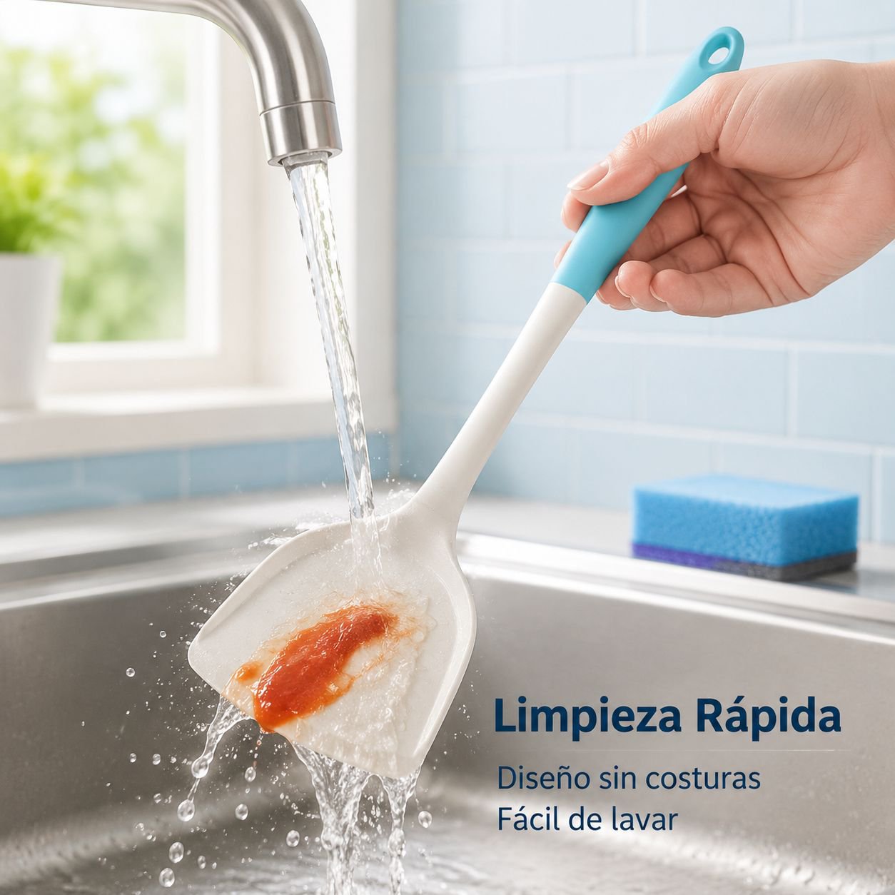 Espátula de silicona para utensilios antiadherentes