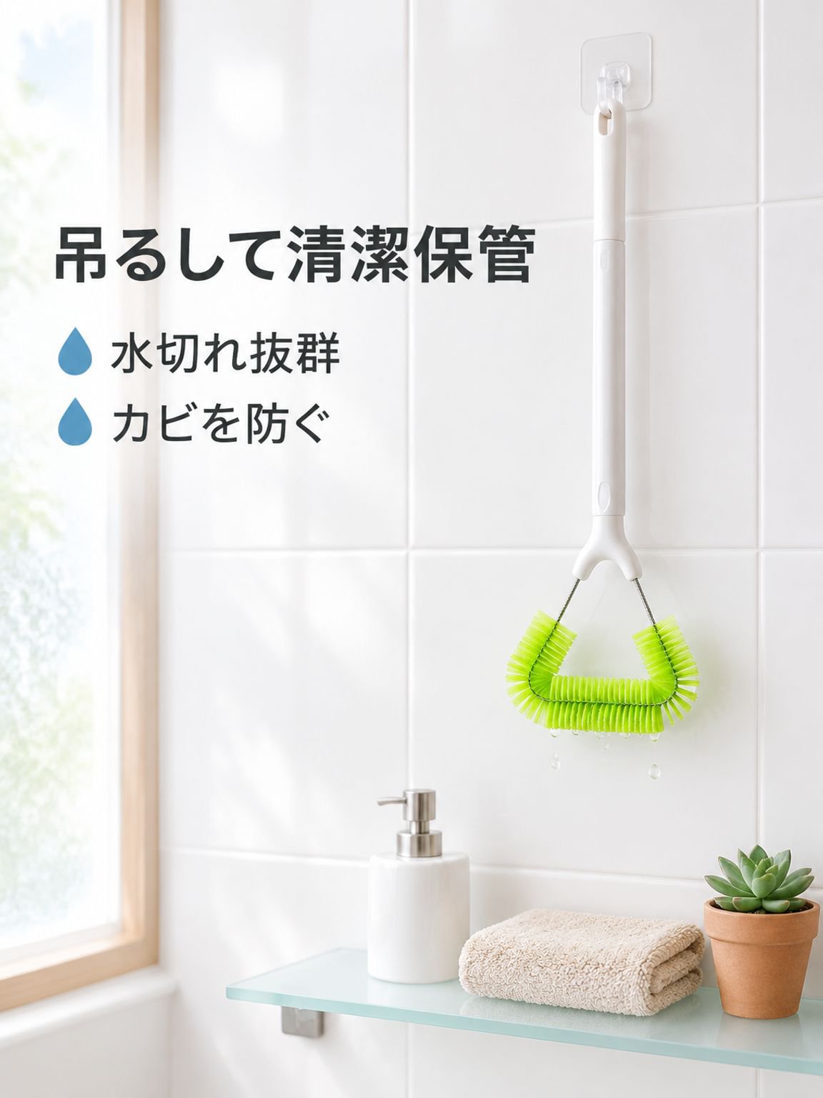 窓網戸の掃除と埃除去用ブラシ