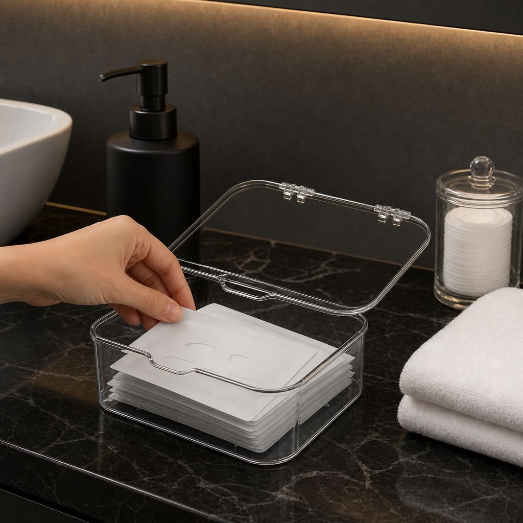 Elegant mask organizer holding multiple face masks