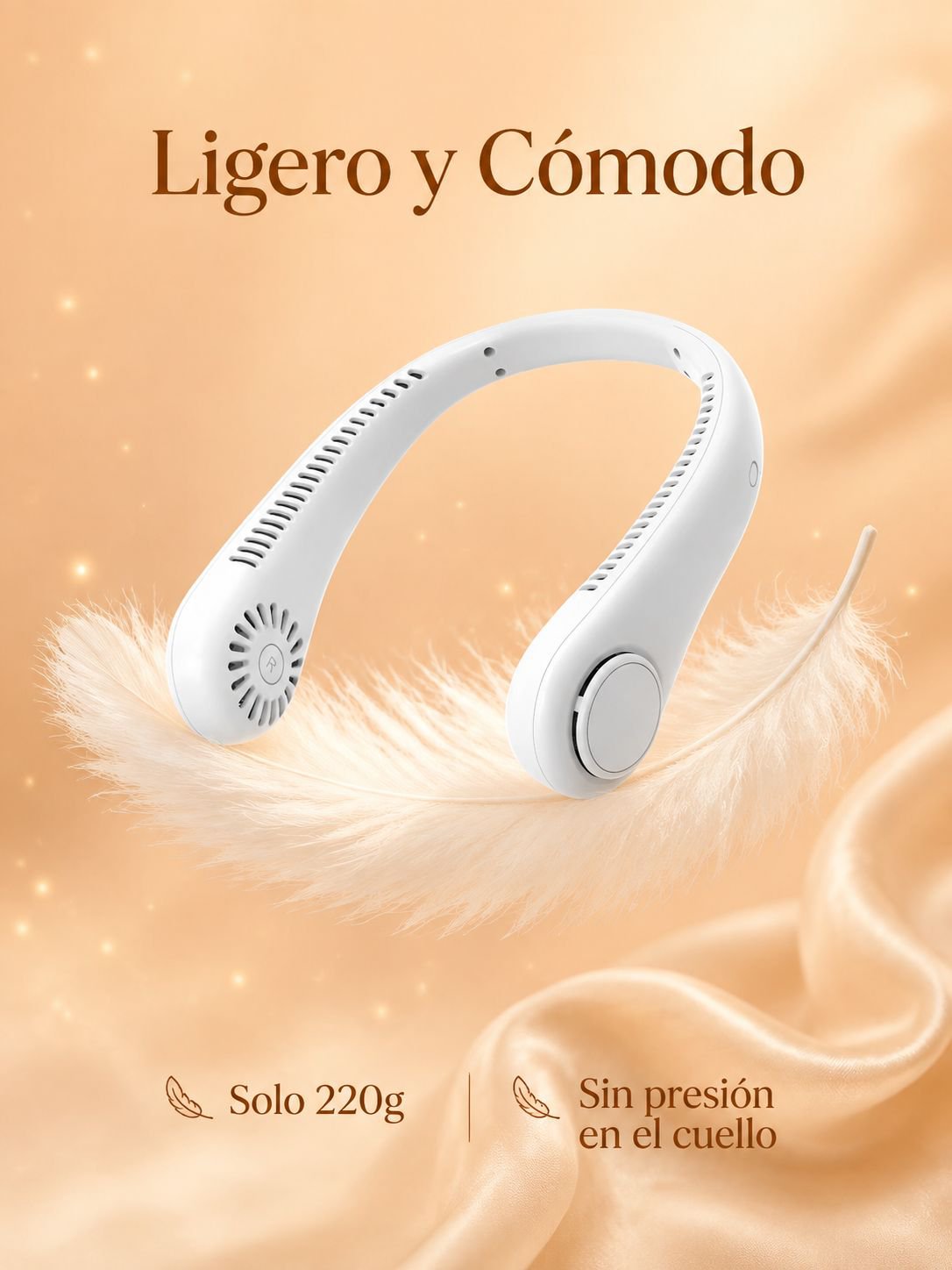 Nuevo ventilador de cuello, recargable por USB, pequeño portátil para exteriores, turbina de bajo ru