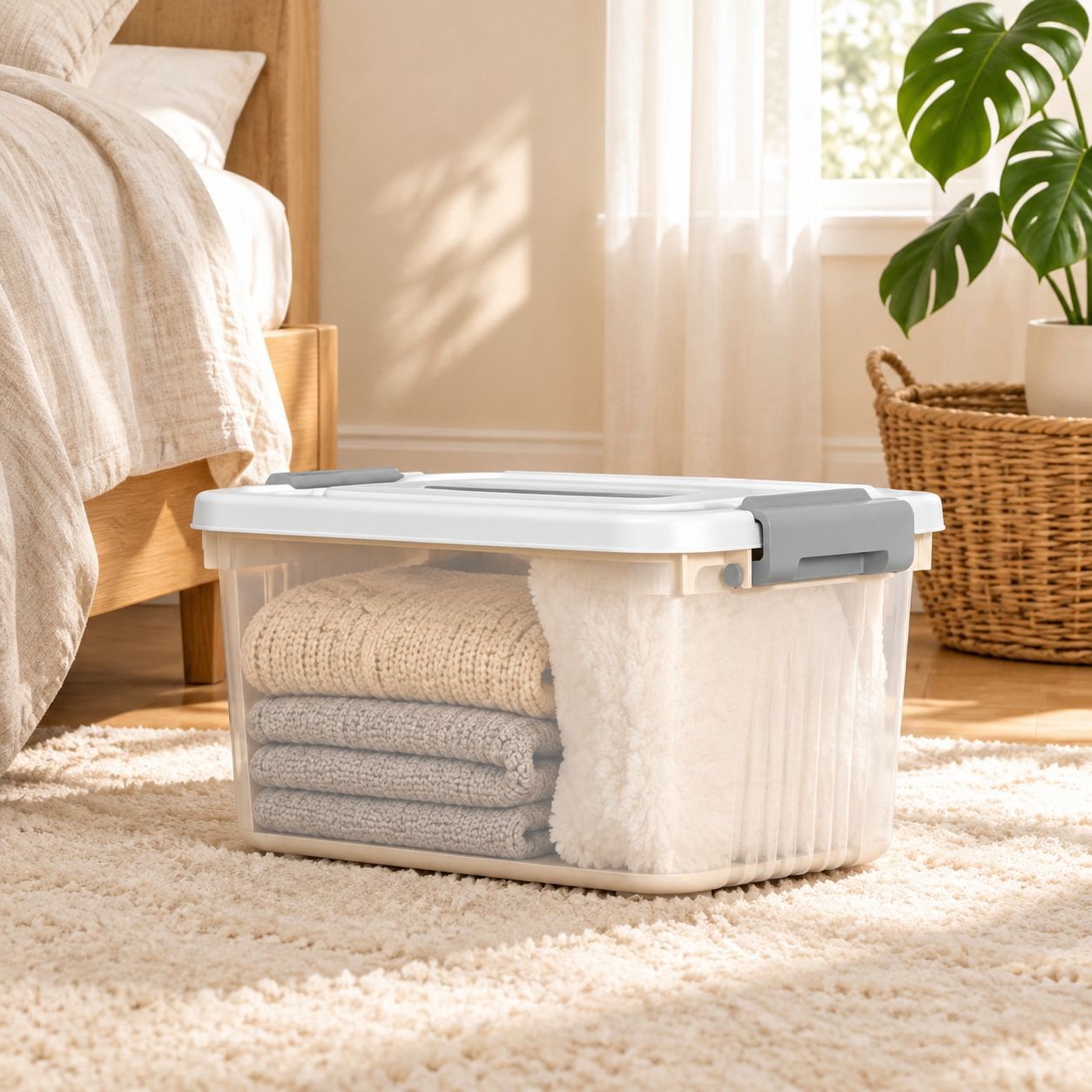 Multi-functional Wheeled Storage Box with Lid