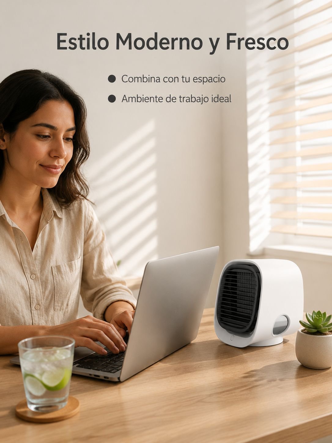 Ventilador de agua multifuncional y silencioso, enfriador portátil recargable para hogar y oficina