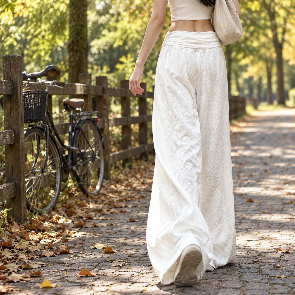 Women's Summer Ice Silk High Waist Wide Leg Casual Slimming Pants
