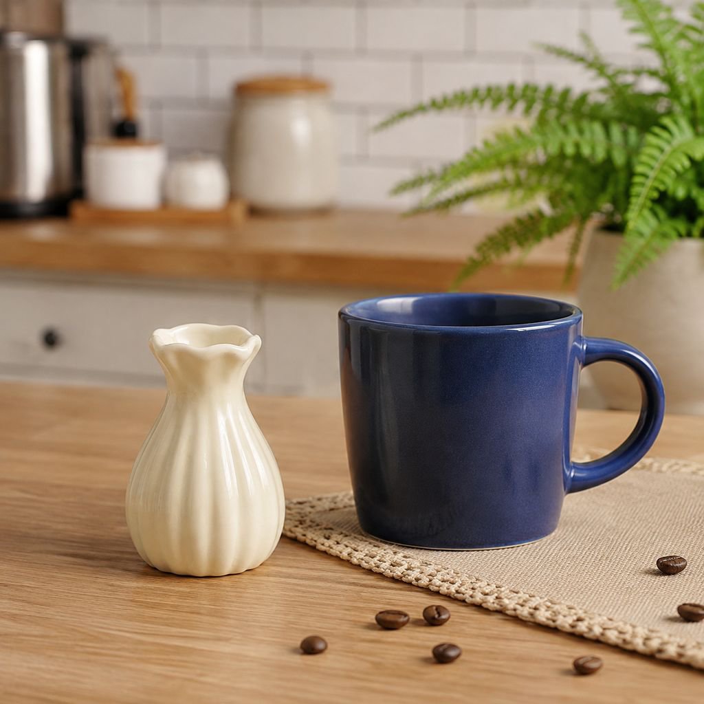 Elegant mini vase with lifelike faux flowers
