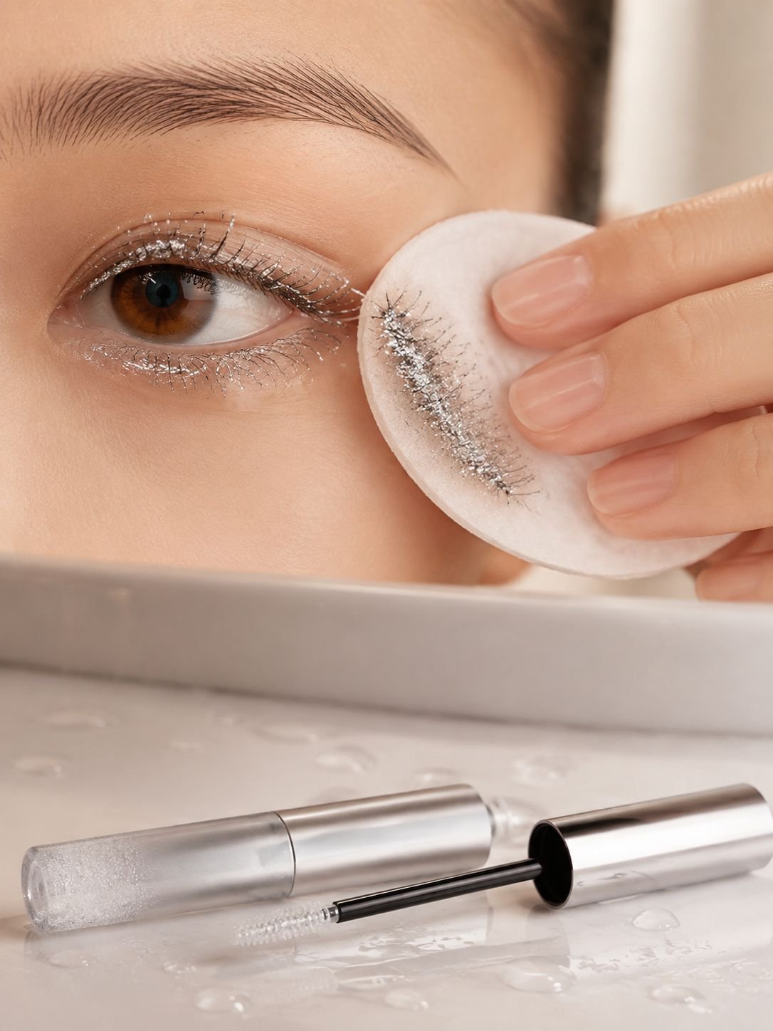 Long-lasting glitter mascara in elegant packaging