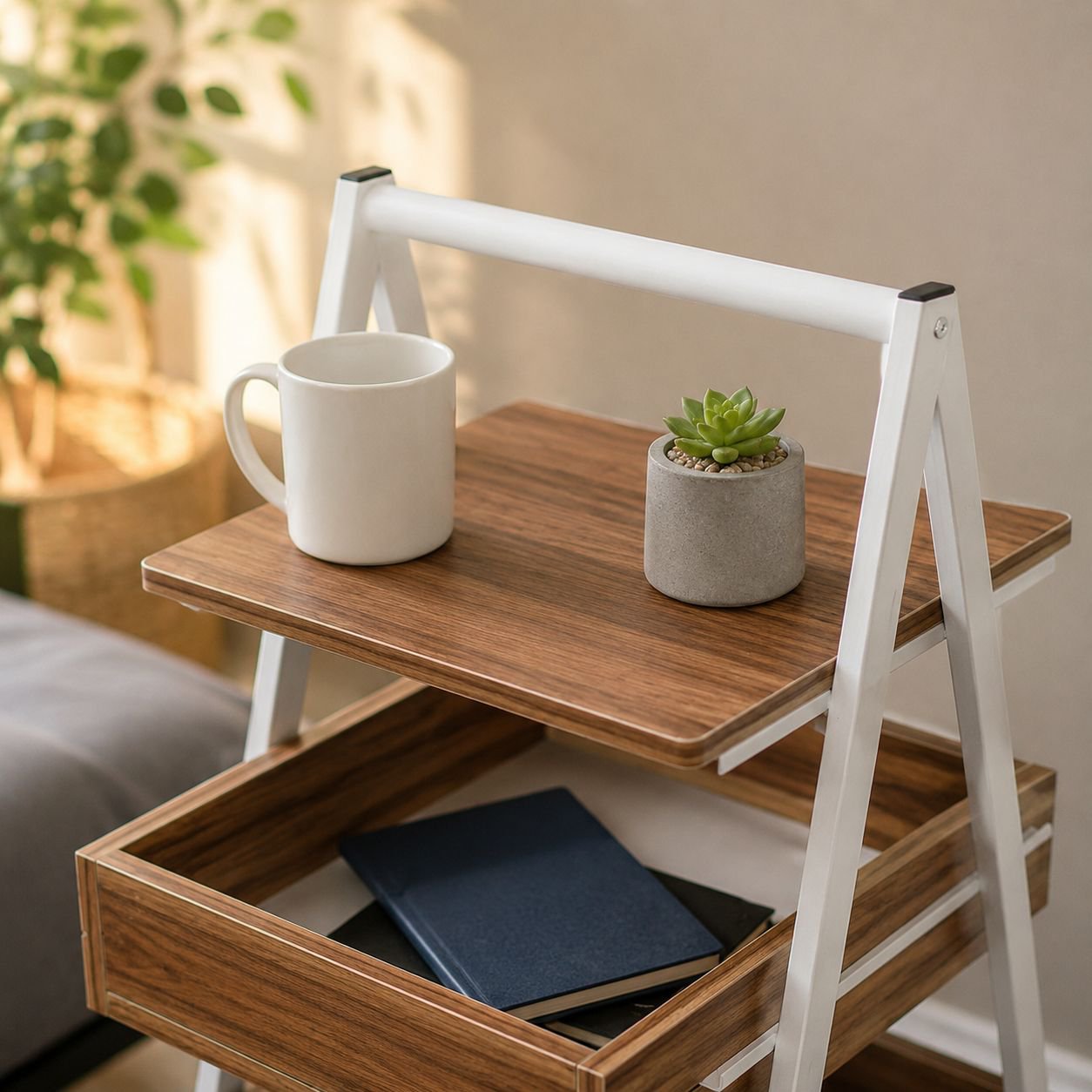Modern file cabinet coffee table with documents organized