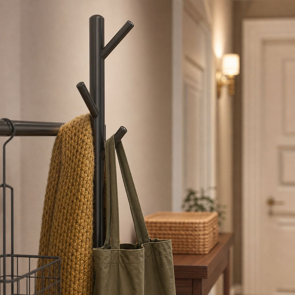 Bedroom Folding Clothes Storage Rack Side Bed Multifunctional Coat Rack