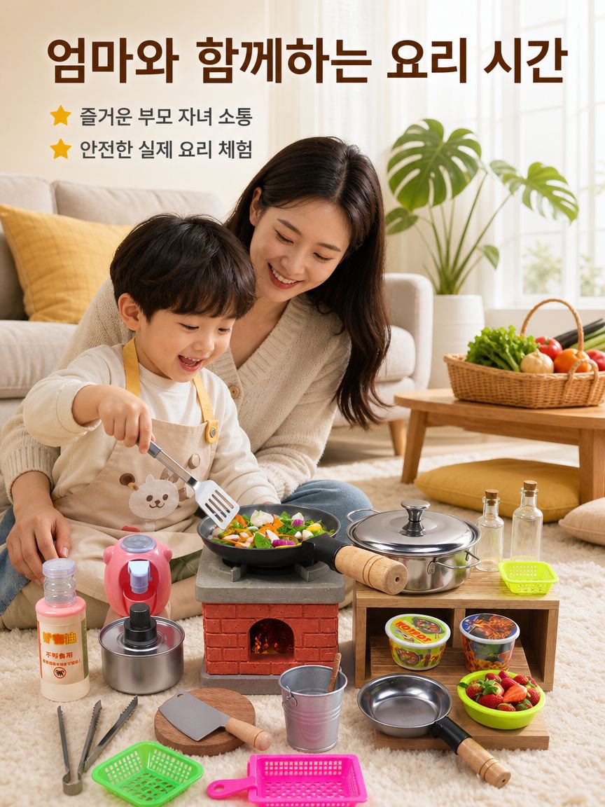 어린이 원목 주방 놀이 세트