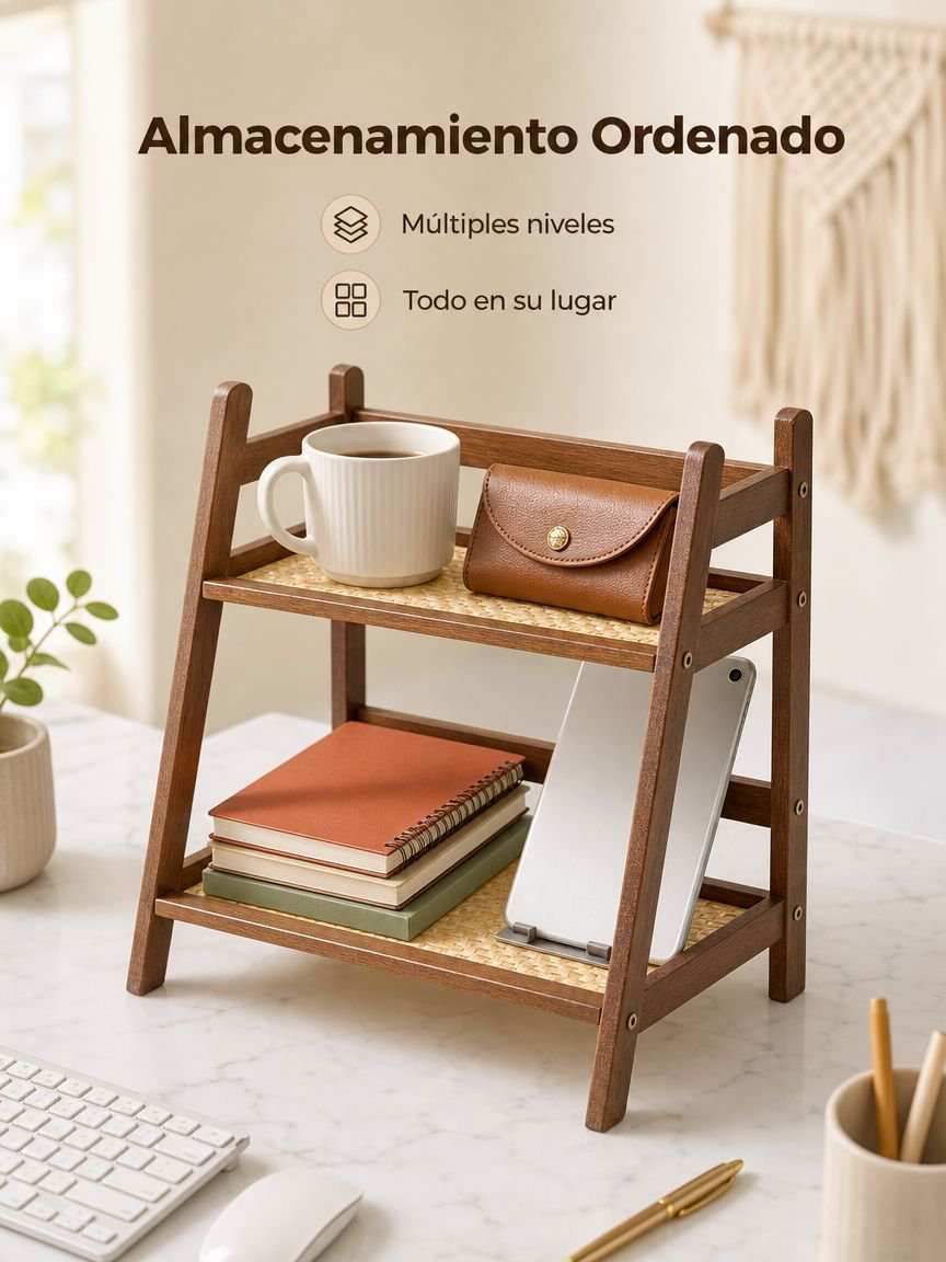 Estante de escritorio en forma de escalera de varios niveles