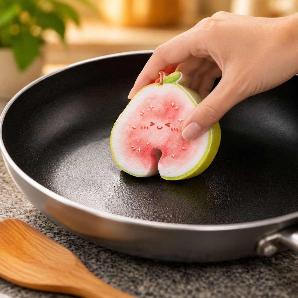 JMY-Cartoon Fruit Wood Pulp Sponge Dishwashing Wipe