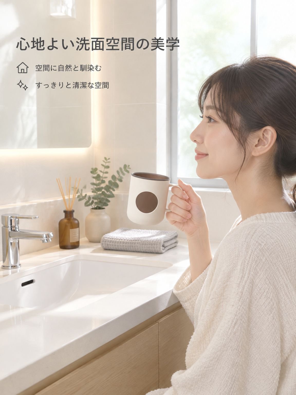 バイカラーデザイン家庭用うがい・歯磨きカップ