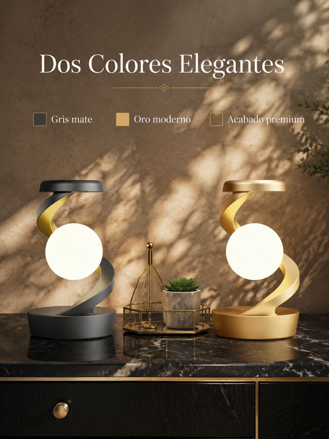 Lámpara de mesa recargable con cabezal giratorio
