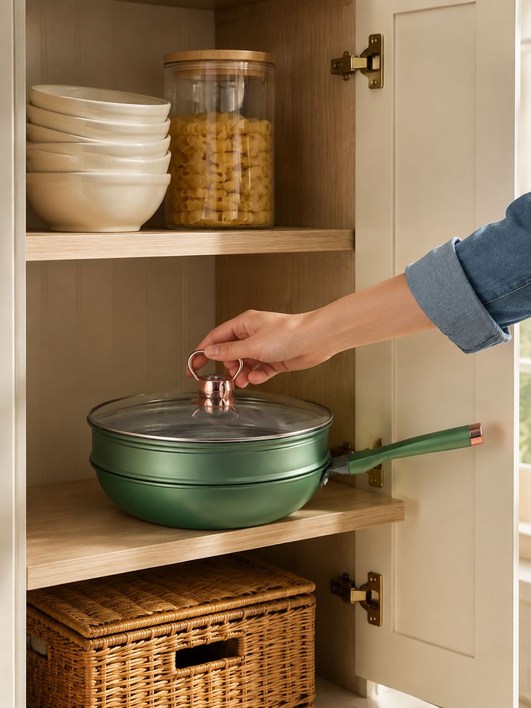 Durable non-stick frying pan with Maifan stone coating
